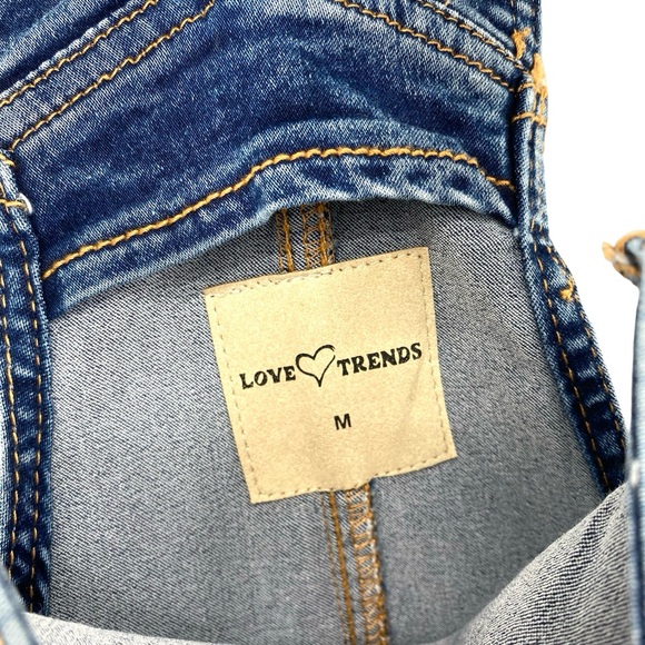 Love Trends Denim Jean Skirt Overall Jumper Size Medium - Picture 7 of 11